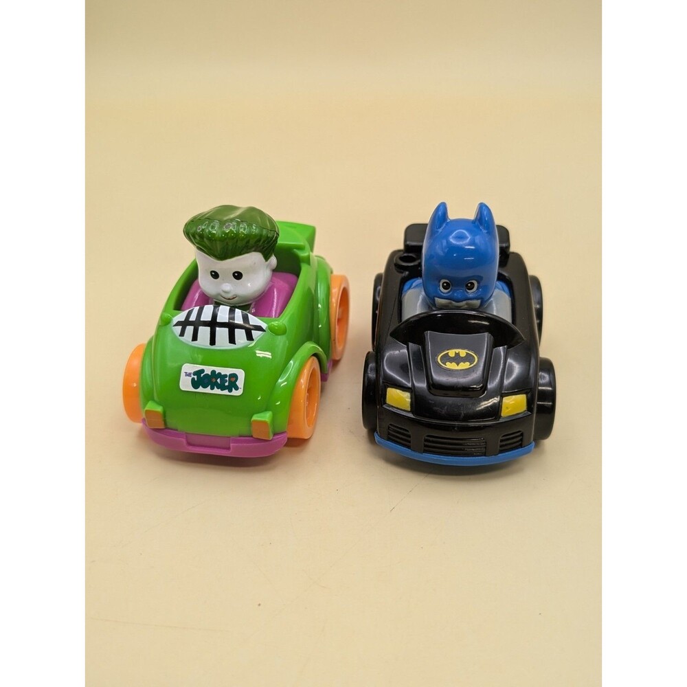 Fisher-Price Little People Wheelies DC Super Friends Batman & Joker Car Lot Set